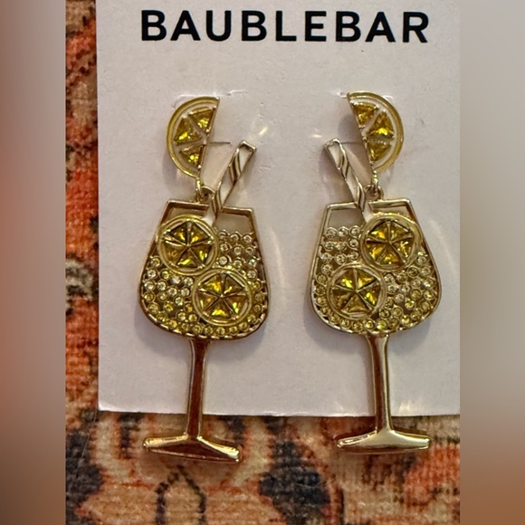 Baublebar Lemon Spritz Crystal & Enamel Drop Earrings - Picture 2 of 6